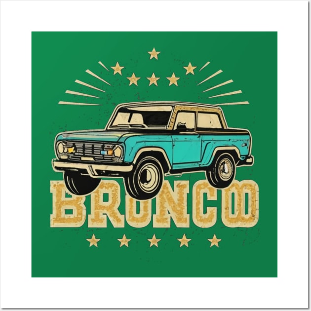 Retro 1987-1991 Ford Bronco w/Tires Wall Art by Aldrvnd